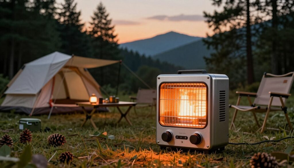 A-compact-portable-camping-heater-designed-for-use-in-an-RV-placed-prominently-in-the-1024x585 Chauffage d'appoint camping car : avis et guide d'achat