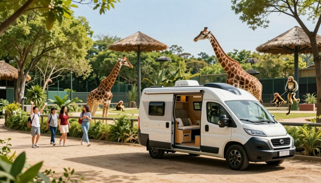 A-cozy-camping-car-parked-at-Zoo-de-Beauval-during-a-sunny-day.-In-the-foreground-the-camping--1024x585 Parking camping car zoo de Beauval : guide complet pour nous