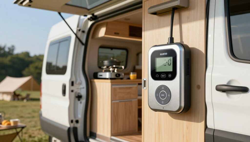 A-detailed-image-of-a-gas-leak-detector-specifically-designed-for-a-camping-vehicle.-In-the-1024x585 Détecteur gaz camping car : Notre avis complet et fiable