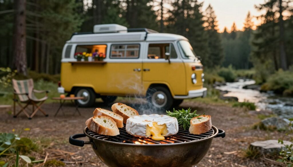 A-rustic-camping-scene-featuring-a-vintage-camping-car-parked-amidst-a-serene-forest-setting-1024x585 Camembert barbecue camping car : Notre test et verdict 2026