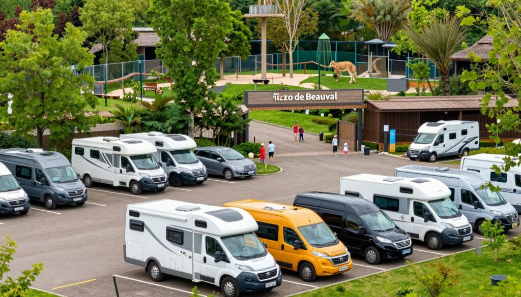 A-scenic-parking-area-for-camper-vans-at-the-Zoo-de-Beauval-showcasing-a-well-organized-1024x585 Parking camping car zoo de Beauval : guide complet pour nous