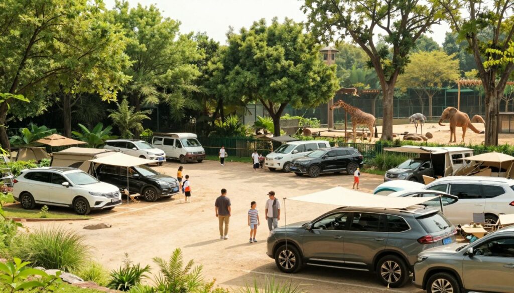 A-serene-scene-depicting-a-designated-camper-parking-area-at-the-Beauval-Zoo-with-lush-1024x585 Parking camping car zoo de Beauval : guide complet pour nous