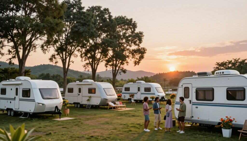 A-serene-scene-depicting-a-modern-caravan-park-during-the-golden-hour-where-a-variety-of-1024x585 Deplace caravane : notre test complet et avis expert